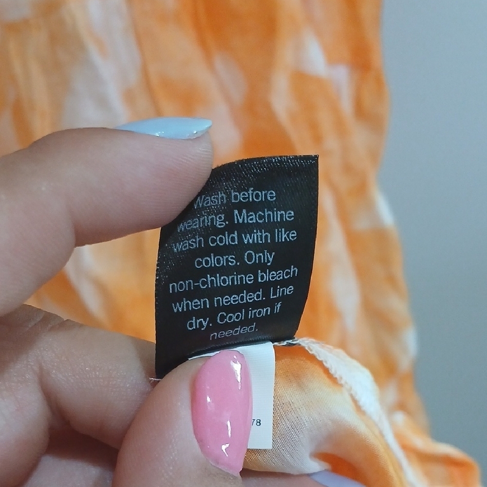 Simply Vera Vera Wang Orange and White Midi Sundress with Flutter Sleeves Nwt - Picture 7 of 12